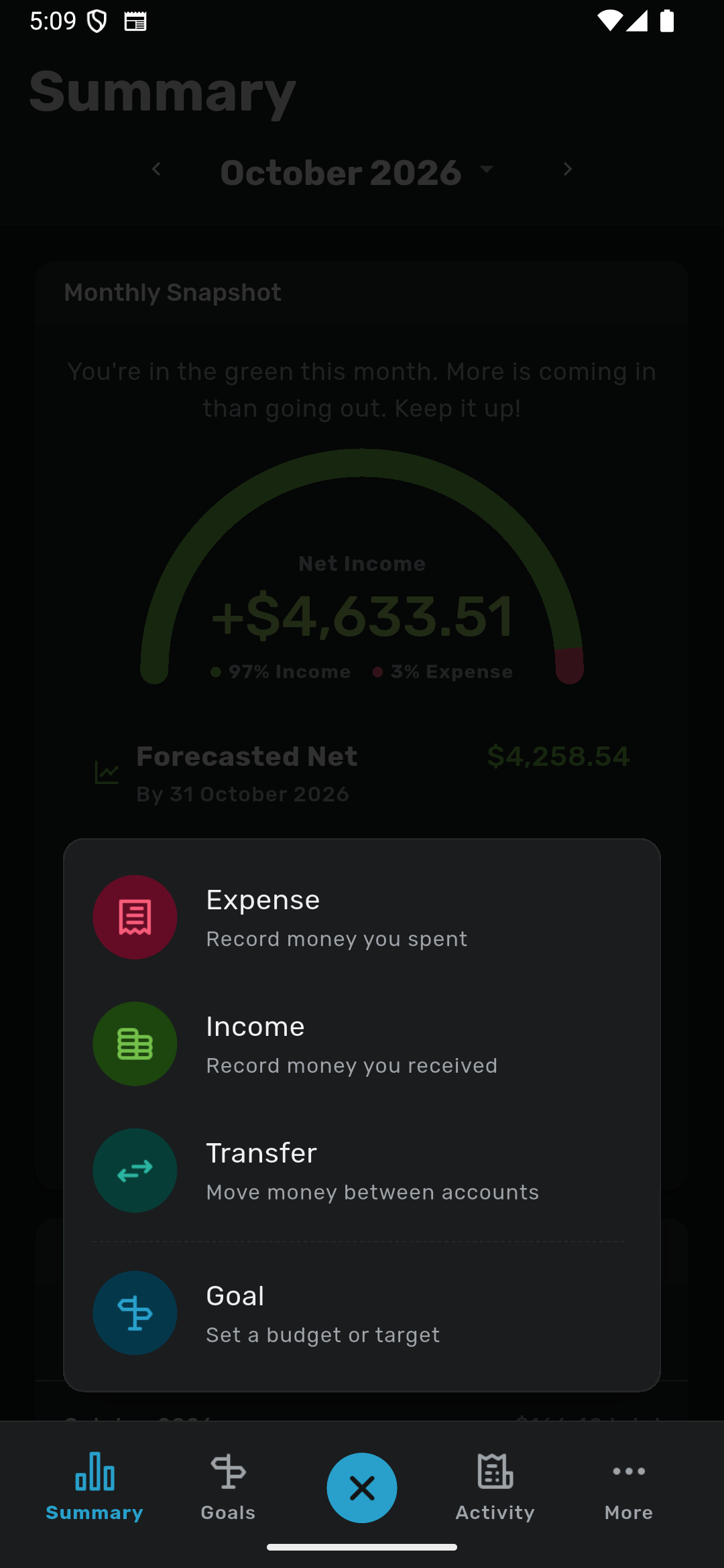 Savvy Expense Pro — Quick Add Menu