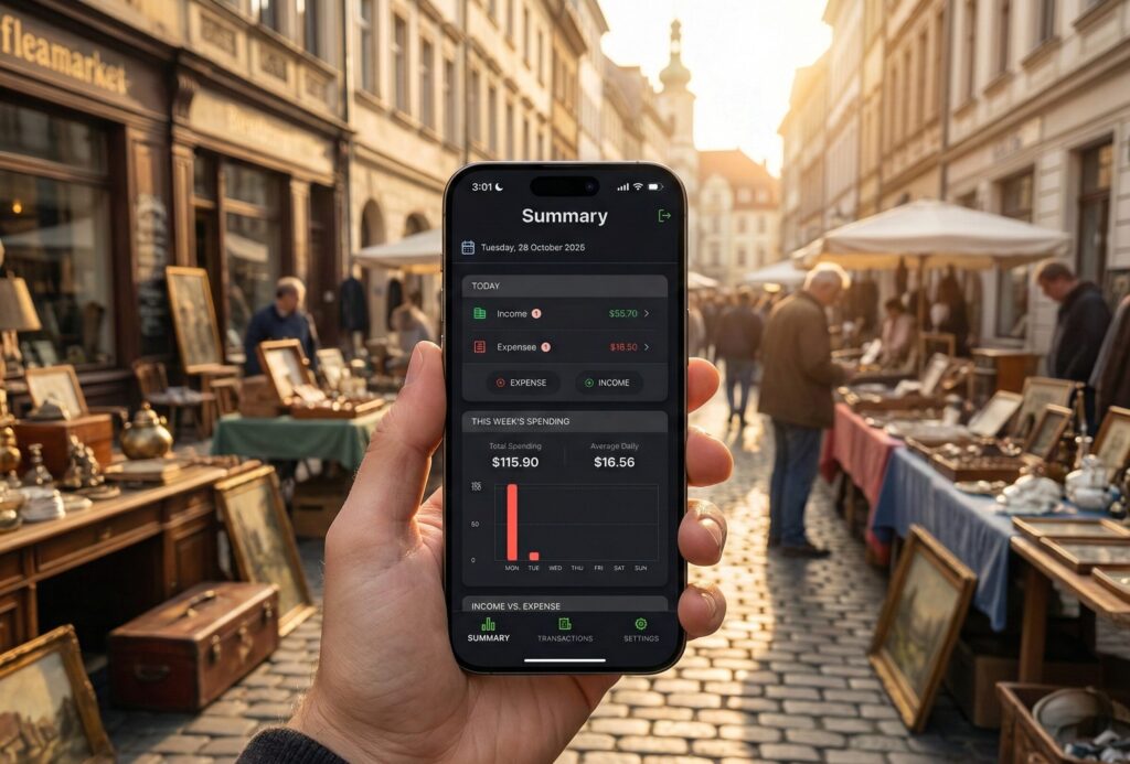 Savvy Expense Pro app screen on iPhone