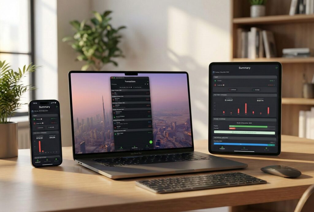 Savvy Expense Pro running on iPhone, iPad, and Mac simultaneously